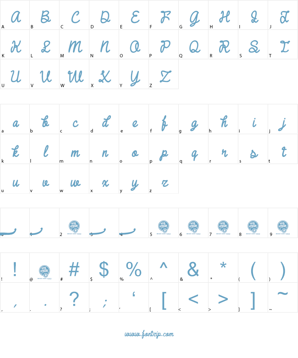 DHF Broffont Script Font Character